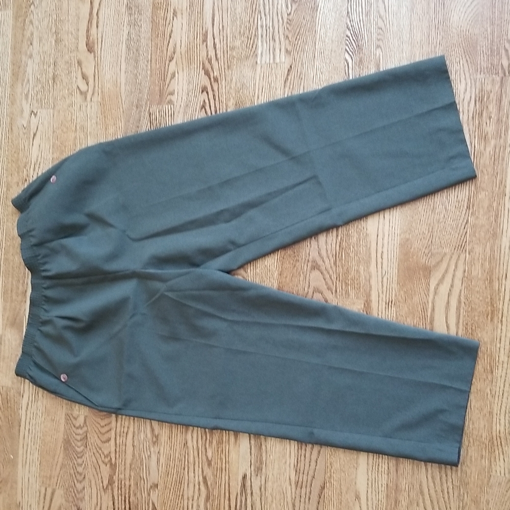 (14) Tradition Dark Olive Slim Fit Casual Style Elastic Waistband Ankle Pants - Picture 1 of 8